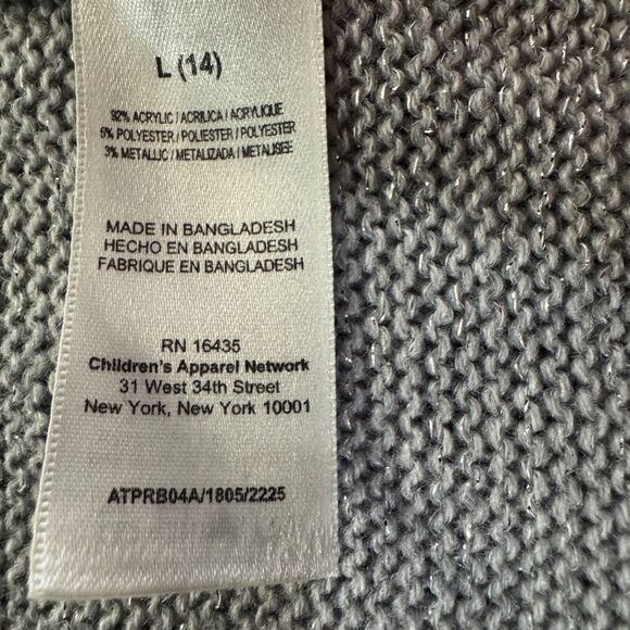 P.S. Aeropostale Lightweight Cardigan Girl's Size L (14) Light Gray NWT - Picture 8 of 9
